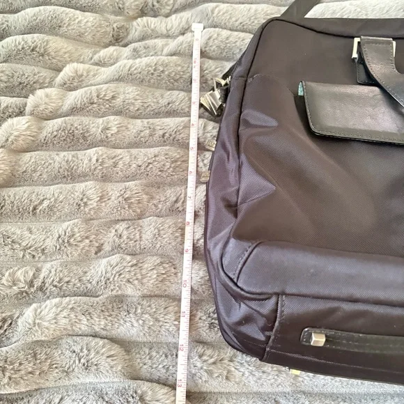 TUMI nylon leather trim convertible top handle shoulder laptop briefcase bag - Picture 10 of 10